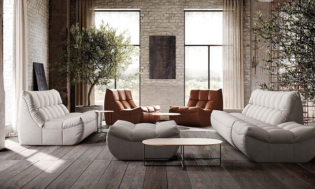 Легкие бескаркасные диваны от Gliver, белые диваны и кресла детали в современном интерьере лофт, на заказ 